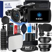 NDB 4k Camcorder - Digitale Camera - Camera - 48MP - Compleet Pakket Aan Accessoires - 16x Digitale Zoom - Macro Lens & Wijde Hoek Lens - Zwart
