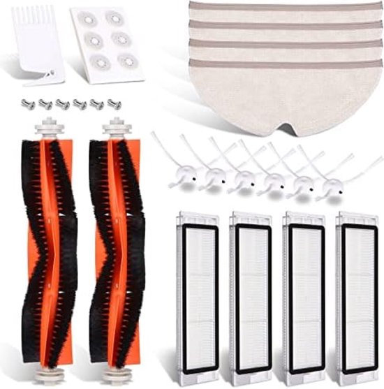 Kit Accessoires Roborock S5/S6/S50/S51/S55/S60/S65 – 2 Brosse Principale, 6 HEPA, 4 Latérales + Outils