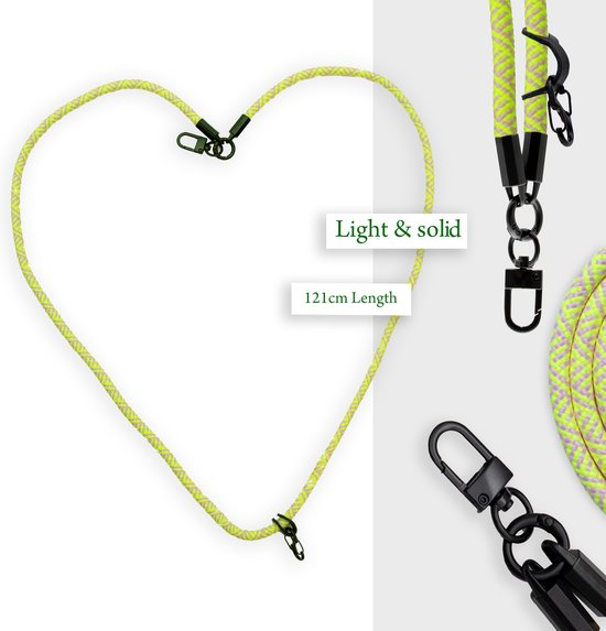 Chaîne de téléphone portable Cadorabo pour Samsung Galaxy S5 MINI / S5 MINI DUOS en JAUNE - Étui pour téléphone portable avec cordon de sangle réglable à accrocher autour du cou