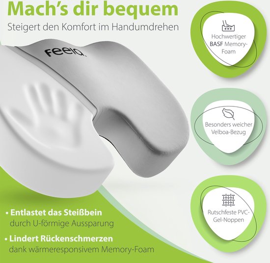 feela.® Orthopedisch zitkussen [3 stevigheidsniveaus] - Ergonomisch