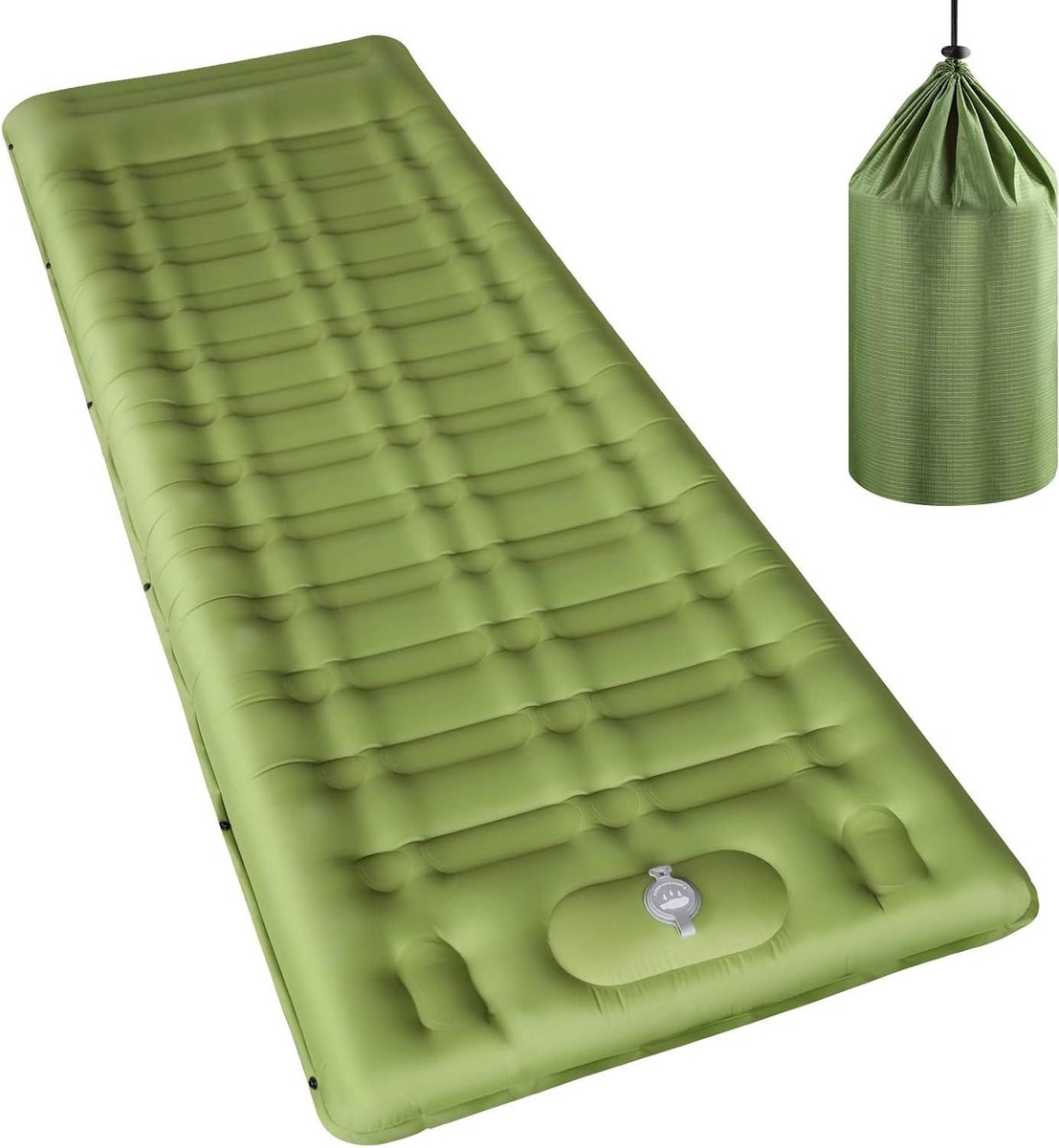 Ultralichte Zelfopblaasbare Campingmat met Ingebouwde Luchtpomp - 12 cm Dikte, Waterdicht en Draagbaar voor Buitenkamperen