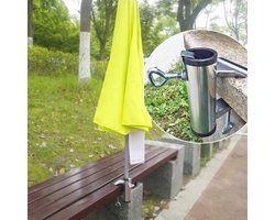 Parasol 145 x 145 cm - tuinscherm voor balkon, tuin en terras - polyester bekleding met UV 30+ - zilver