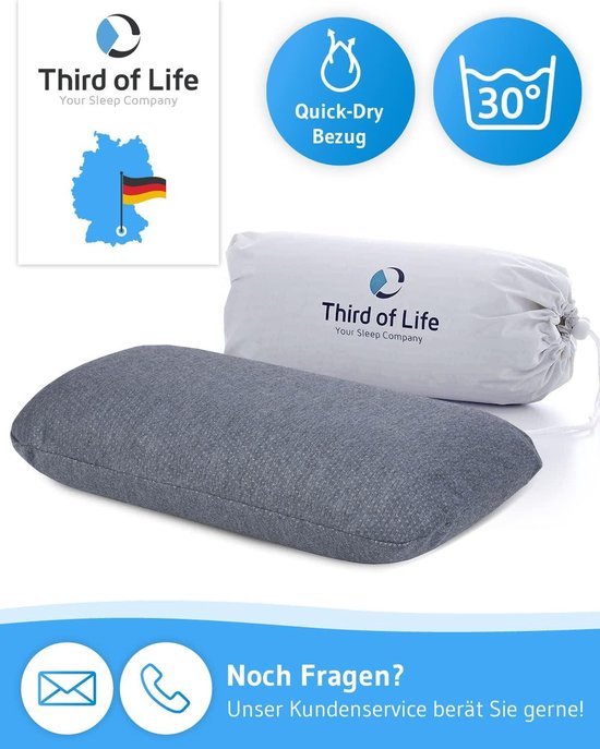 Träumschön Visco Nackenstützkissen 47x30x9/7 cm - Memory Foam Kopfkissen orthopädisch - Nackenkissen Kopfkissen - Nackenrolle Alternative