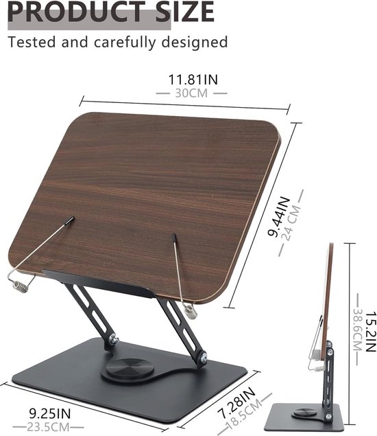 Support De Lecture Métal Réglable - 2 Pièces, 6 Positions D'angle - Pliable Et Antidérapant - Pour Livres De Cuisine, Tablettes, Partitions - 4
