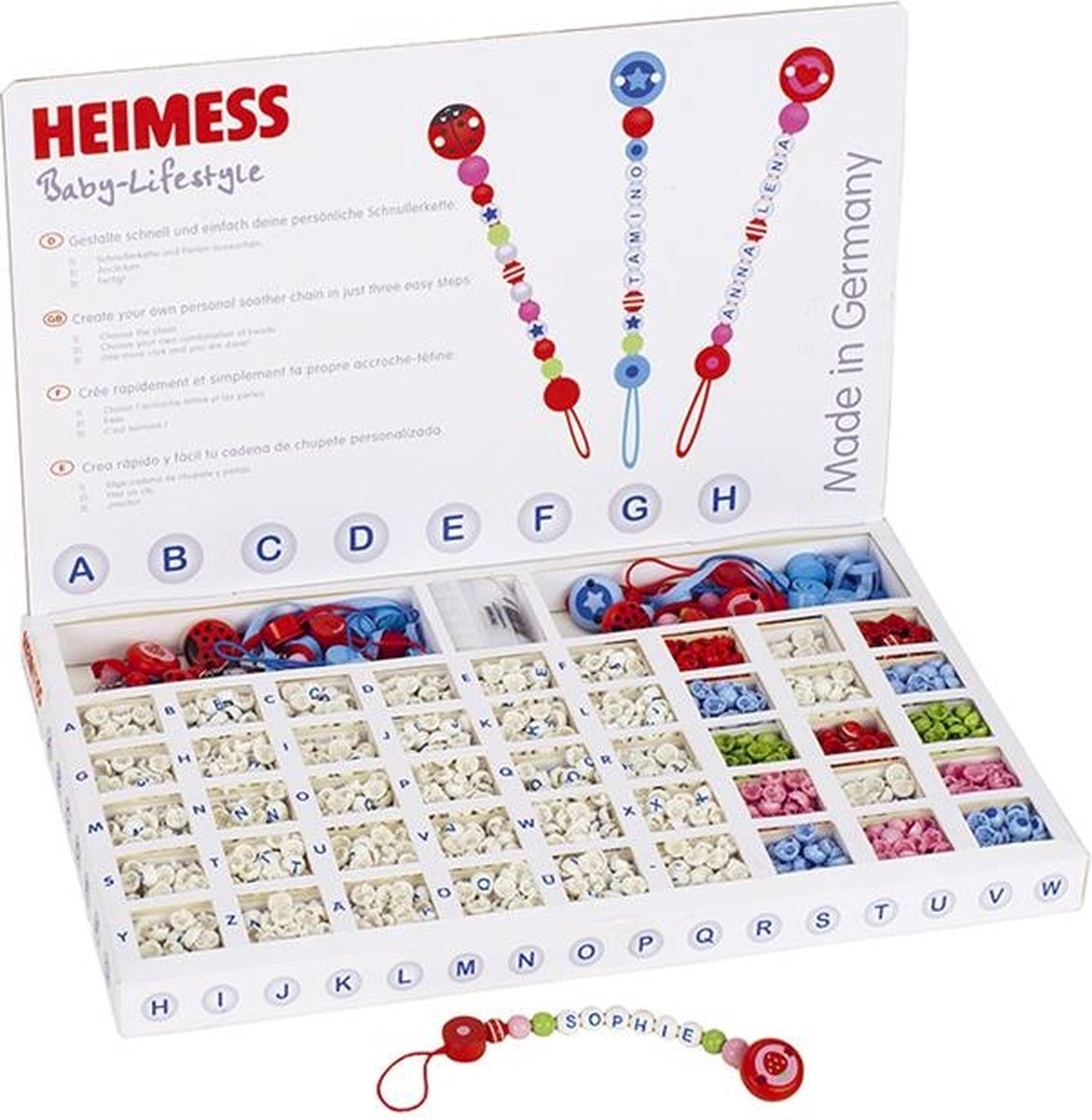 Heimess houten kralen fopspeenketting baby veilig kleurrijk.