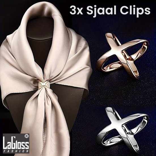 LaGloss® 3 PIÈCES Clips Écharpe - Anneaux Écharpe - Cravates Écharpe - Clips Écharpe Fashion pour connecter les Foulards - SET 3 Pièces %%