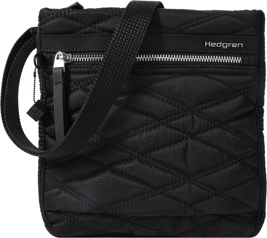 Hedgren Sac à épaule bandoulière Inner City Leonce Small Vertical Crossover RFID New Quilt Full Black Noir