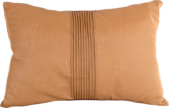 Present Time Coussin Look Cuir - Rectangle Marron Cognac - 50x30cm