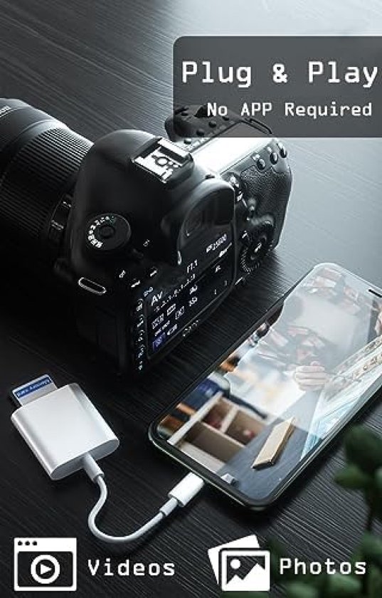 Dairle [Apple MFi gecertificeerd] SD-kaartlezer voor iPhone iPad, Micro SD-kaartlezer Viewer