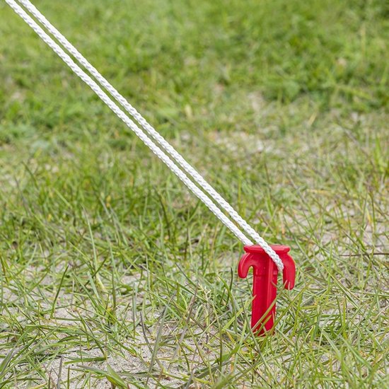 ProPlus Tentharing - 19 cm - ABS Grondpennen - Lichtgewicht - Tentpennen - Tentverankering - voor Tenten - Kunststof - 6 stuks - Rood van ProPlus — afbeelding 3