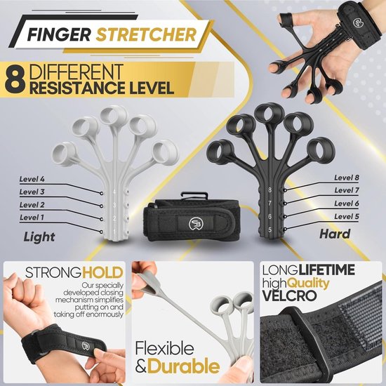 FUNFLEX Hand Vingertrainer Set, Verstelbare Grip Kracht