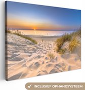 Toile - Mer - Plage - Dunes - Coucher de soleil - Peintures salon - Chambre - Décoration de chambre - Tableaux sur toile paysages - 40x30 cm