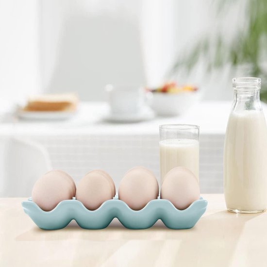 Flexzion Keramische 12 Kopjes Eierschaal Hele Dozijn Porseleinen Eierhouder Container Houder Opslag Organizer Decoratieve Serveerstandaard Servies Voor Koelkast Aanrecht Display Keuken 664352751