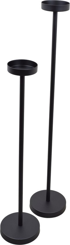 LOFT42 Set de Bougeoirs de Sol Eve Rond - Métal Zwart