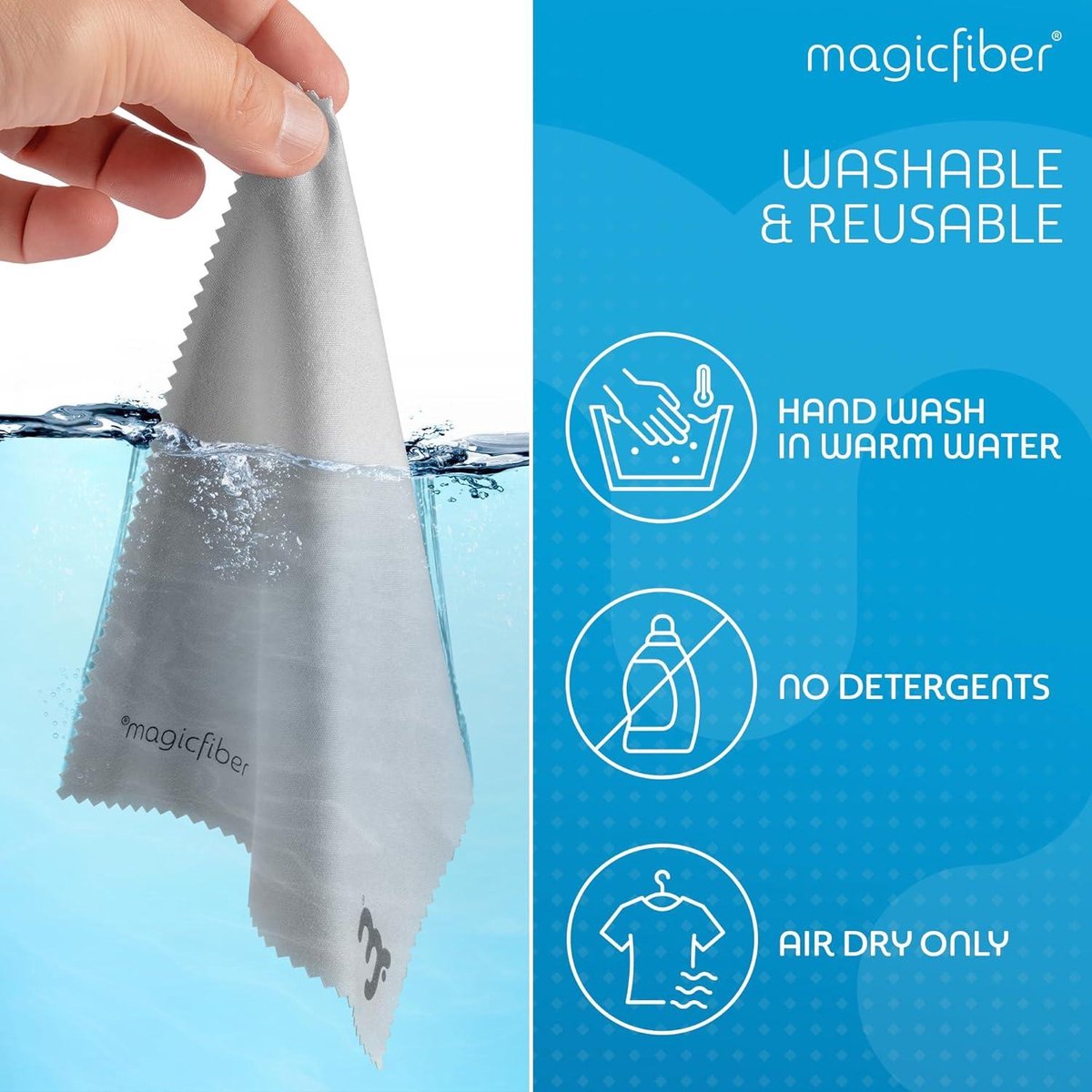 6 Chiffons Microfibre MagicFiber - Pour écrans LCD, Lentilles, Smartphones - Nettoyage Sans Rayures - 15x18cm