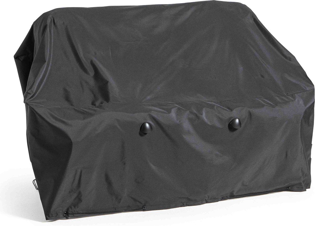 Oviala - Buitenbankhoes voor 2 personen, zwart polyester - Cov'Up