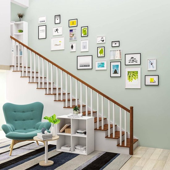 Fotolijstset - Fotolijsten - Displayframes - Duurzaam kunststof en glas - Veelzijdige wand- of bureaumontage - Geschikt voor meerdere maten - 10x15cm tot 50x70cm