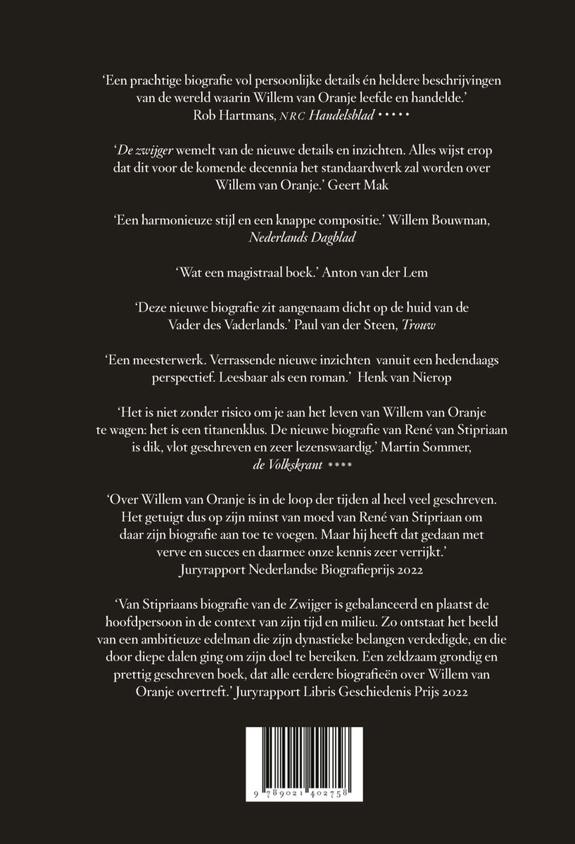 De zwijger - back cover