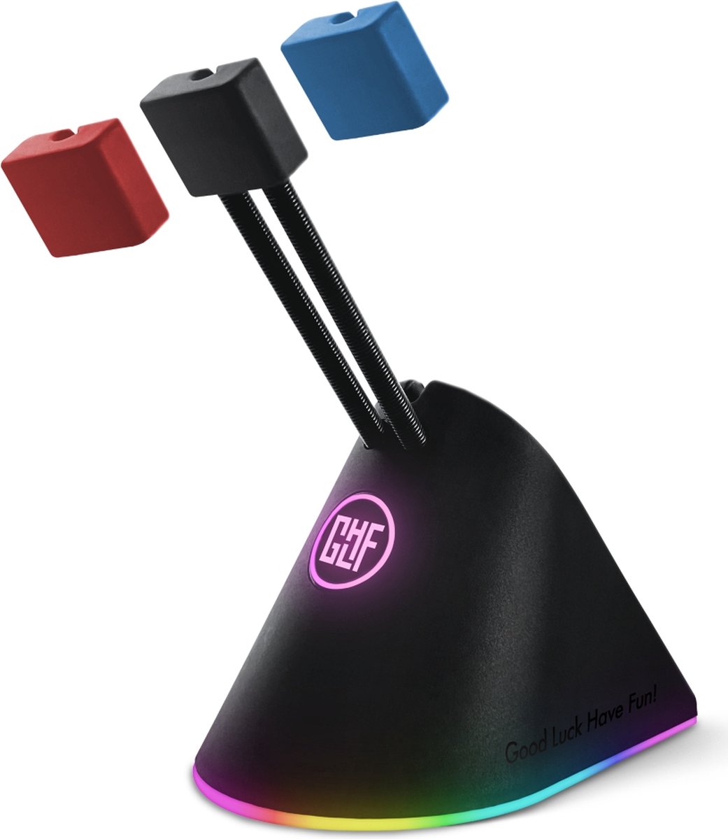FragON Citadel - Gaming Muis Bungee - RGB met 3 Kleurrijke Clips - Zwart