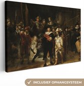 Tableau Toile La Ronde de Nuit - Art - Maîtres Anciens - Rembrandt - 60x40 cm - Décoration murale