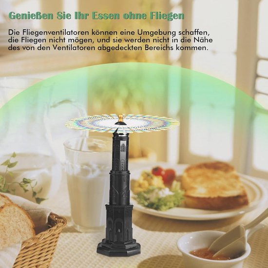 Fliegenwedler Mit Schalter, 2 Stück – Automatischer Fliegenschutz-Ventilator Mit Soft-Stop
