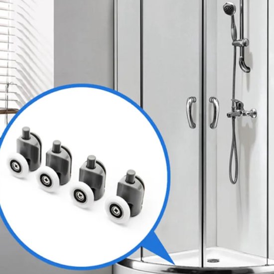 Schuifdeuren voor douches Wielrollers Geleiders, Douchedeurrollen 23 mm