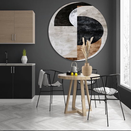 Décoration murale texturée - Décoration murale abstraite - Décoration murale minimaliste - Décoration murale murale chambre d'enfant - Décoration murale - Cercle Décoration murale mural Forex 90x90 cm