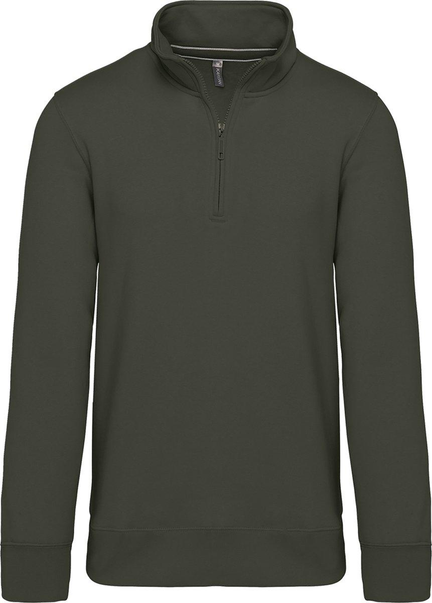 Kariban Sweater met ritshals K487 - Dark Khaki - M