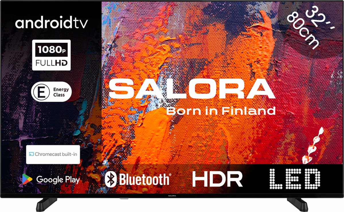 Salora 32FA550 led-tv HDMI, VGA, USB, Bluetooth, Wi-Fi, Audio, Chromecast, Android TV