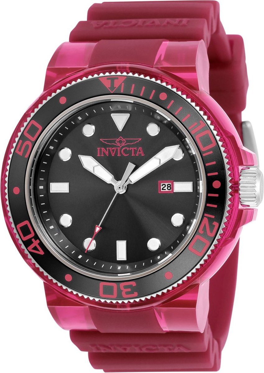 Invicta Pro Diver 32329 Heren Horloge - Waterdicht - Analoog - Quartz Uurwerk - Roestvrij Staal met zwarte Wijzerplaat -51mm