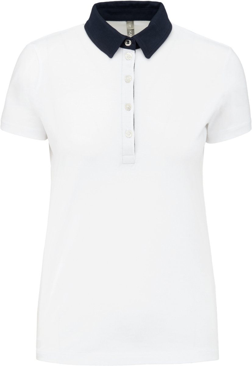 Kariban Tweekleurige damespolo jersey K261 - White / Navy - XS