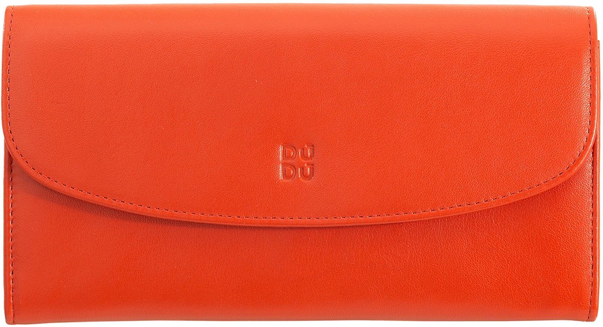 DuDu Kleurrijke Gandia Portemonnee RFID Leer 19 cm - Dames - Horizontaal - pumpkin