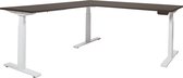 Dextro Plus Hoek-opstelling elektrisch zit/sta bureau frame Wit (RAL9010) blad Halifax Eiken 180CMx200CM