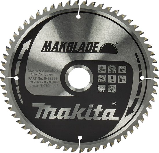 DeWALT cirkelzaagblad DT4352 | TCG | Voor Hout | 250 x 30 mm | 60T DeWALT cirkelzaagblad DT4352 | TCG | Voor Hout | 250 x 30 mm | 60T