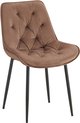 CLP Wallace Eetkamerstoel - Zonder armleuning - Metalen frame - Vloerbeschermers - Velvet - Fluweel - bruin
