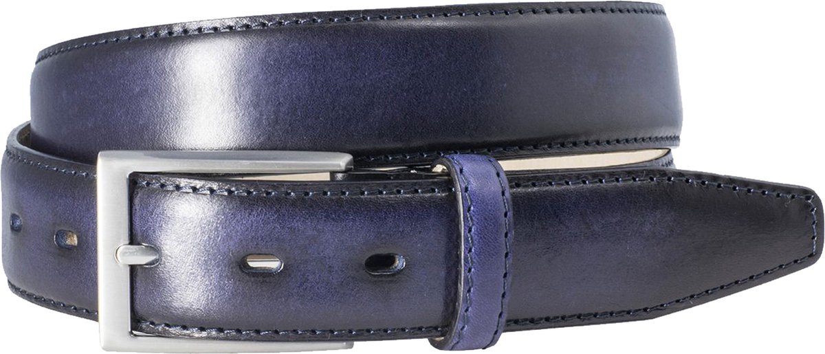 LINDENMANN leren heren riem - marineblauw