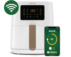 Philips Airfryer Connected 5000 Series - HD9255/30 - Heteluchtfriteuse - 4.1 liter (L) - RapidAir - 13 in 1 kookfuncties - Quickclean - 1400W - Wit