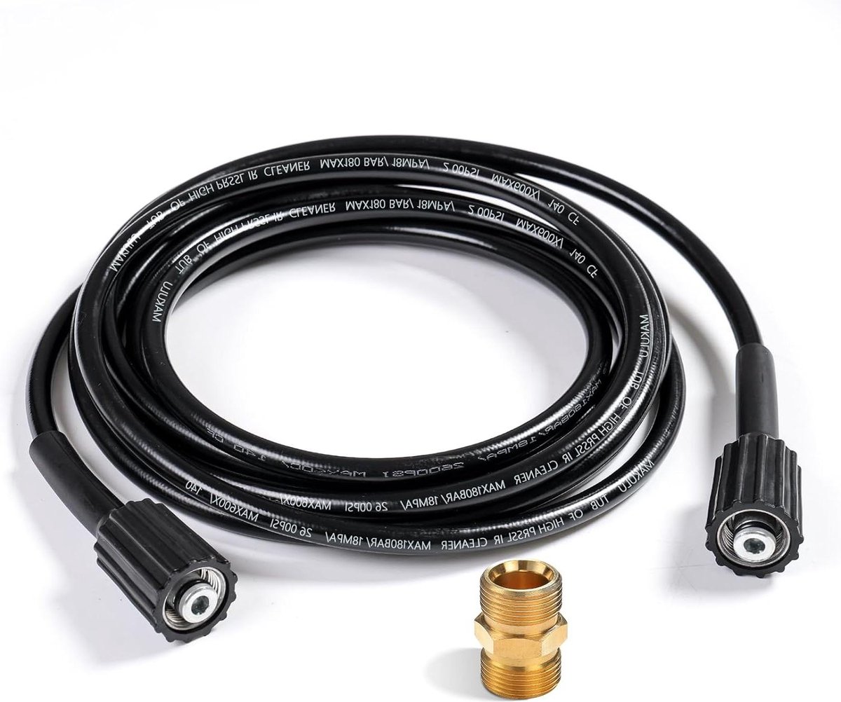 Hogedrukreiniger vervangende straalwasslang YUET 5M Kärcher K-series sluitringen K2 K3 K4 K5 K7 Power Wash Extension M22-14 mm vrouwelijke stekker M22 buitendraad connector. Water Replacement Hose