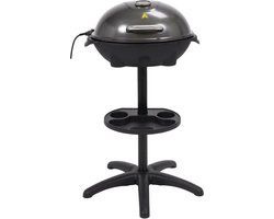 LUND 2-in-1 Elektrische Grill/BBQ - 2400W - Met Deksel & Thermometer - Combinatie Bakplaat & Grillplaat - Staande Grill & Tafelgrill - Voor Binnen & Buiten