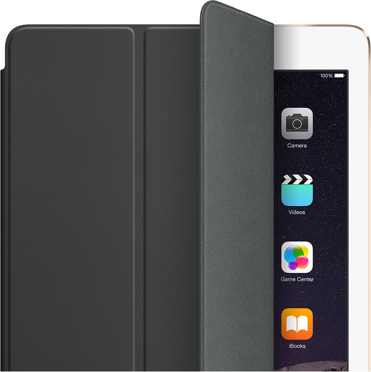 Apple Smart Cover - Flip cover for tablet - polyurethane - black - for iPad Air iPad Air 2
