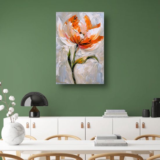 Tableaux de Bloem - Tableaux nature - Peintures toile Feuilles - Décoration murale moderne - Tableau sur toile - Décoration murale salon toile 60x90 cm