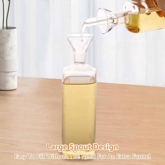 Azijn- en Oliefles, 2 x 500 ml Olieverdeler en Glazen Olijfoliefles voor in de Keuken Azijn- en Oliefles, 2 x 500 ml Olieverdeler en Glazen Olijfoliefles voor in de Keuken