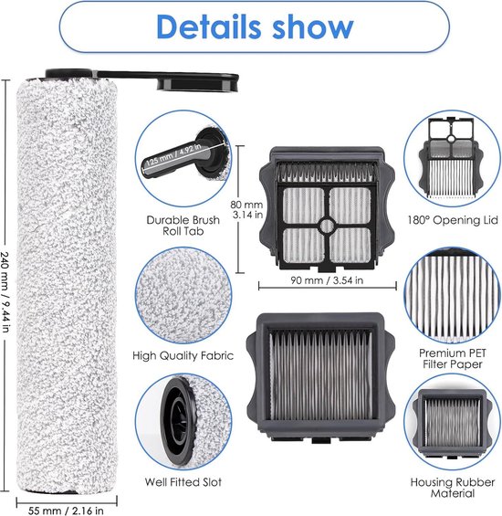 6 pièces)Pour Tineco Floor ONE S5 - S5 Pro accessoires d'aspirateur sec et humide sans fil