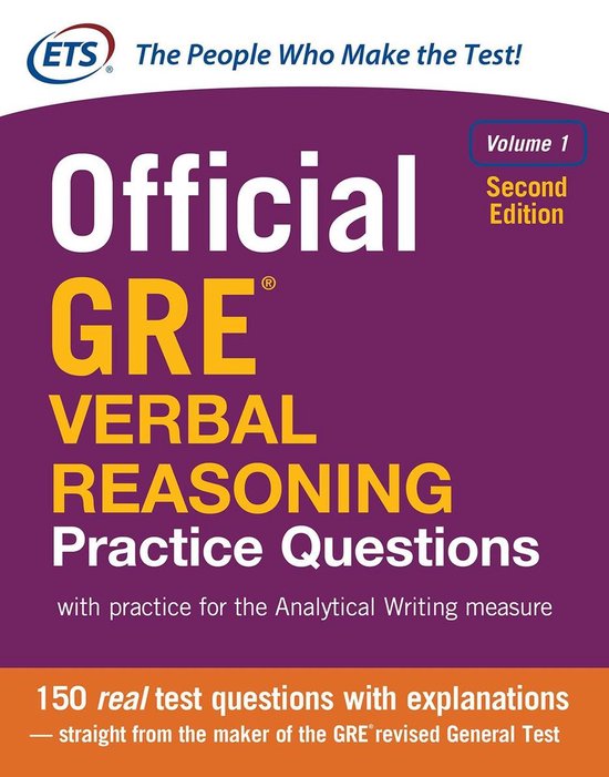Official GRE Verbal Reasoning Practice Questions, Second Edi ... - cover