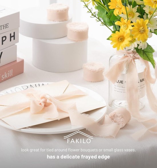 Ruban En Mousseline De Soie Oissé Effiloché Fait à La Main, Pour Emballage D'invitation De Mariage, Décor Pour Bouquet De Mariée, Artisanat à Anges Transparentes, 4CM X 5M