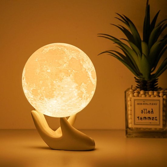 Maanlamp - Bal - LED - 3D - Maanlicht - Nachtlampje van Merkloos — afbeelding 2