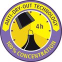 Logo voor STABILO Swing Cool: 'Anti-dry-out technology' met 4 uur droogloopbeveiliging en '100% concentration'.