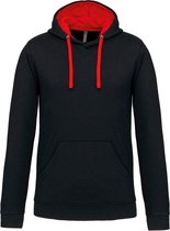 Kariban Pull à capuche avec capuche contrastée K446 - BLACK / ROUGE - XXL
