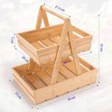 Fruitmand Met 2 Niveaus - Houten Fruithouder Voor In De Keuken 777149
