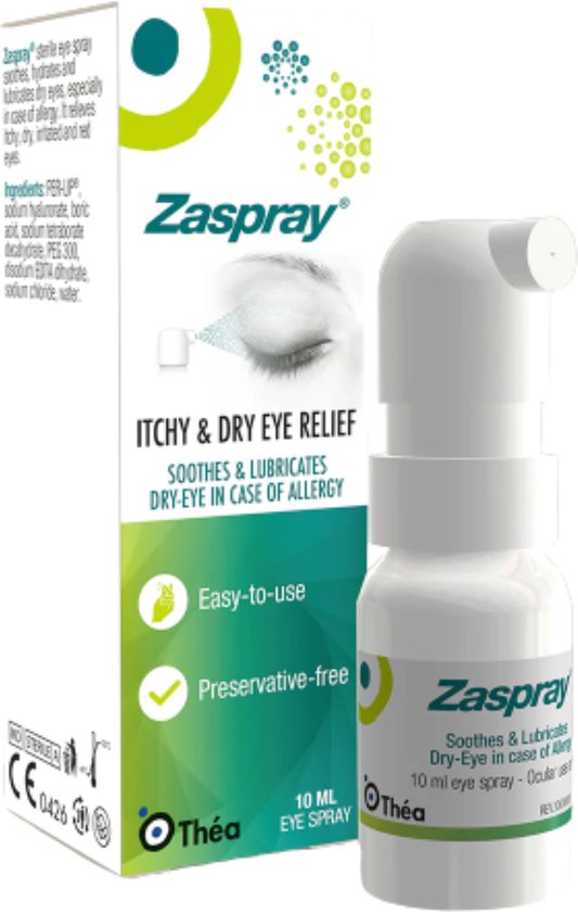 Zaspray - oogspray bij allergie (hooikoorts) - verlichting bij jeukende en droge ogen